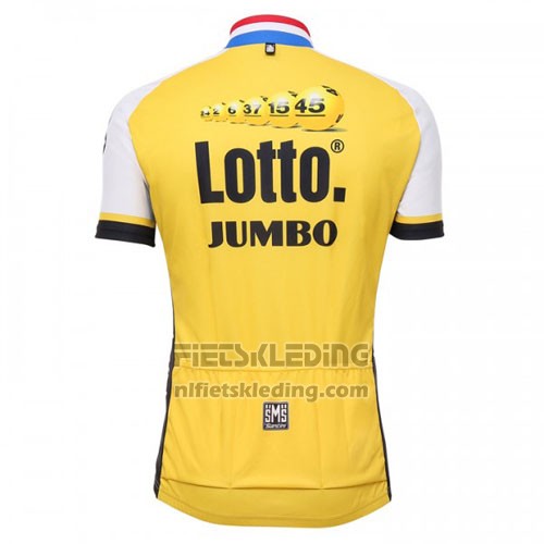 2016 Fietskleding Lotto NL Jumbo Wit en Geel Korte Mouwen en Koersbroek